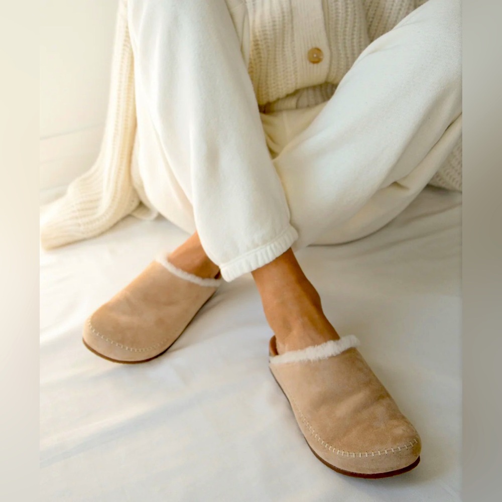 Jenni Kayne tan Shearling-Lined Moc Clog size EU 37 US 36.5 color - natural